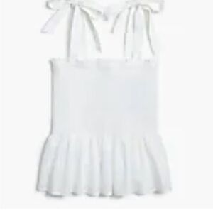 J Crew white smocked tank top, size small